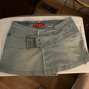 Y2k denim mini skirt